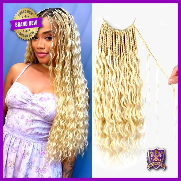 18 Inch Protein Fiber Crochet Box Braids Pre Looped Bohemian Style main image 6